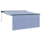 Einziehbare Markise Blau und Weiß 300 x 250 cm