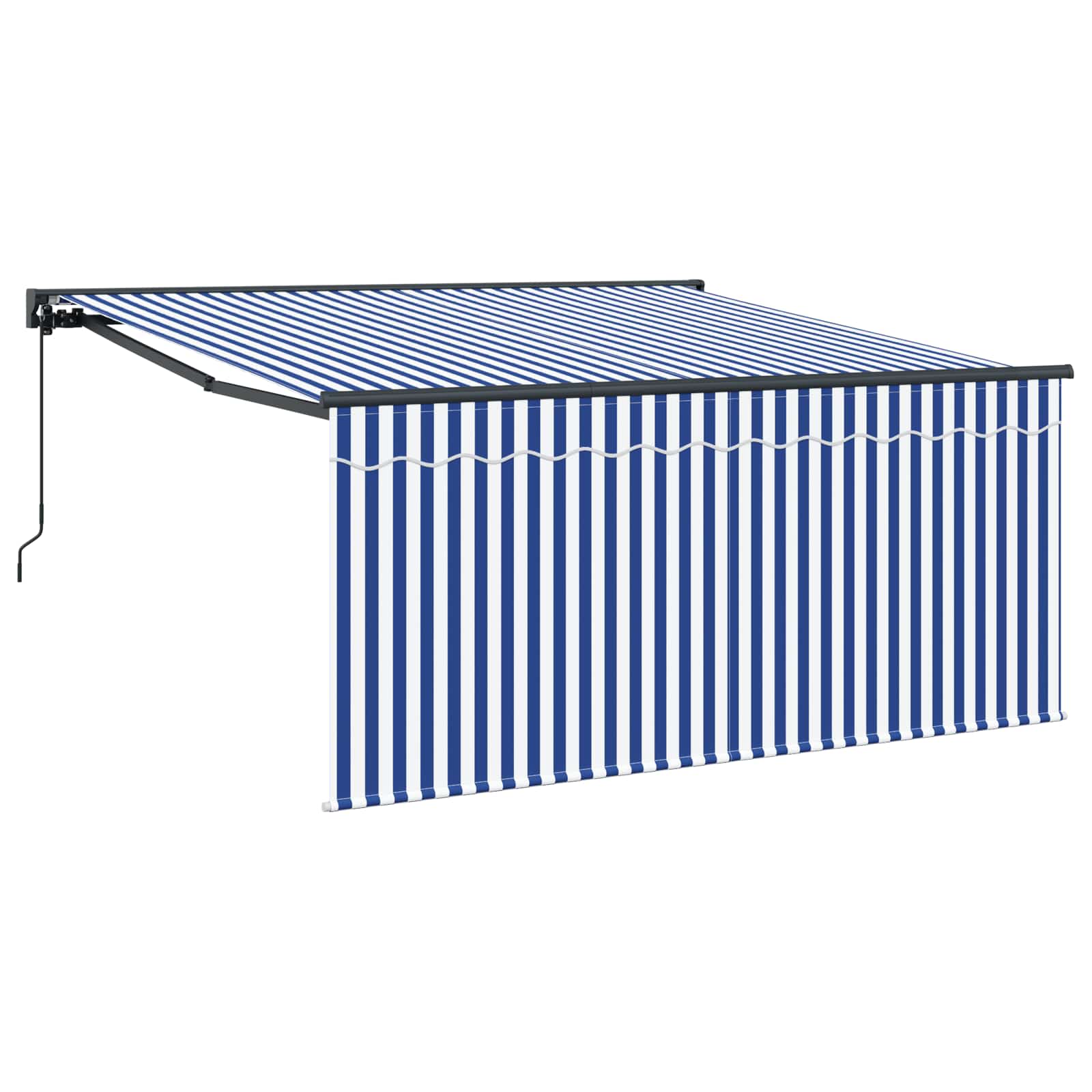 Einziehbare Markise Blau und Weiß 300 x 250 cm