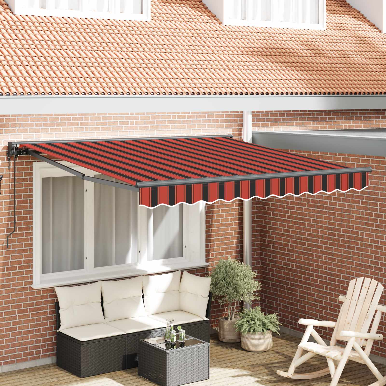 Markisenrahmen Orange und Schwarz 300 x 250 cm