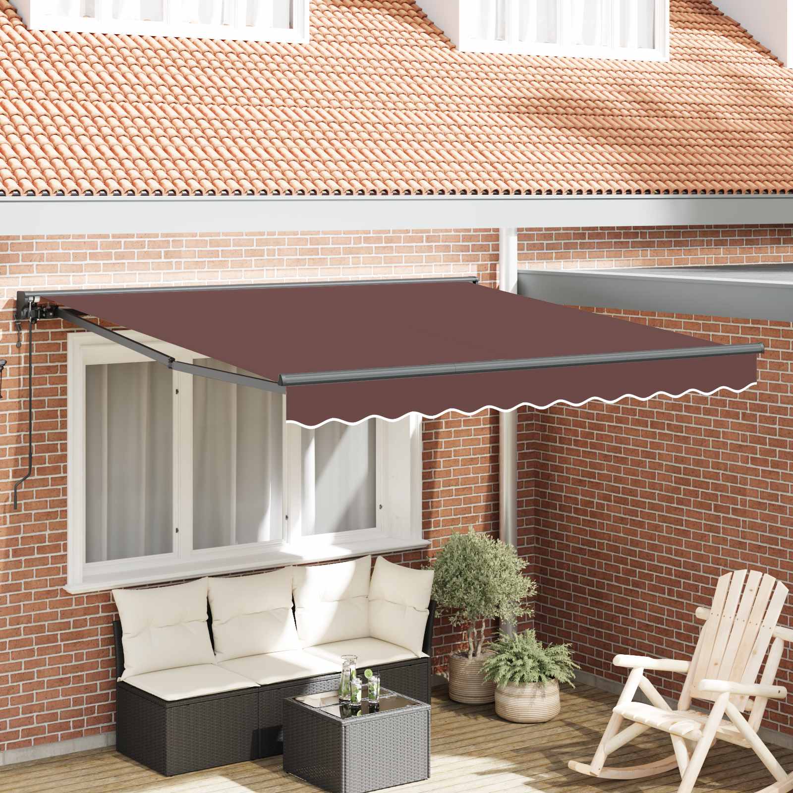 Markisenrahmen Braun 300 x 250 cm Polyester mit PU-Beschichtung
