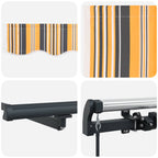 Einziehbare Markise Mehrfarbig 300 x 250 cm Polyester und Stahl