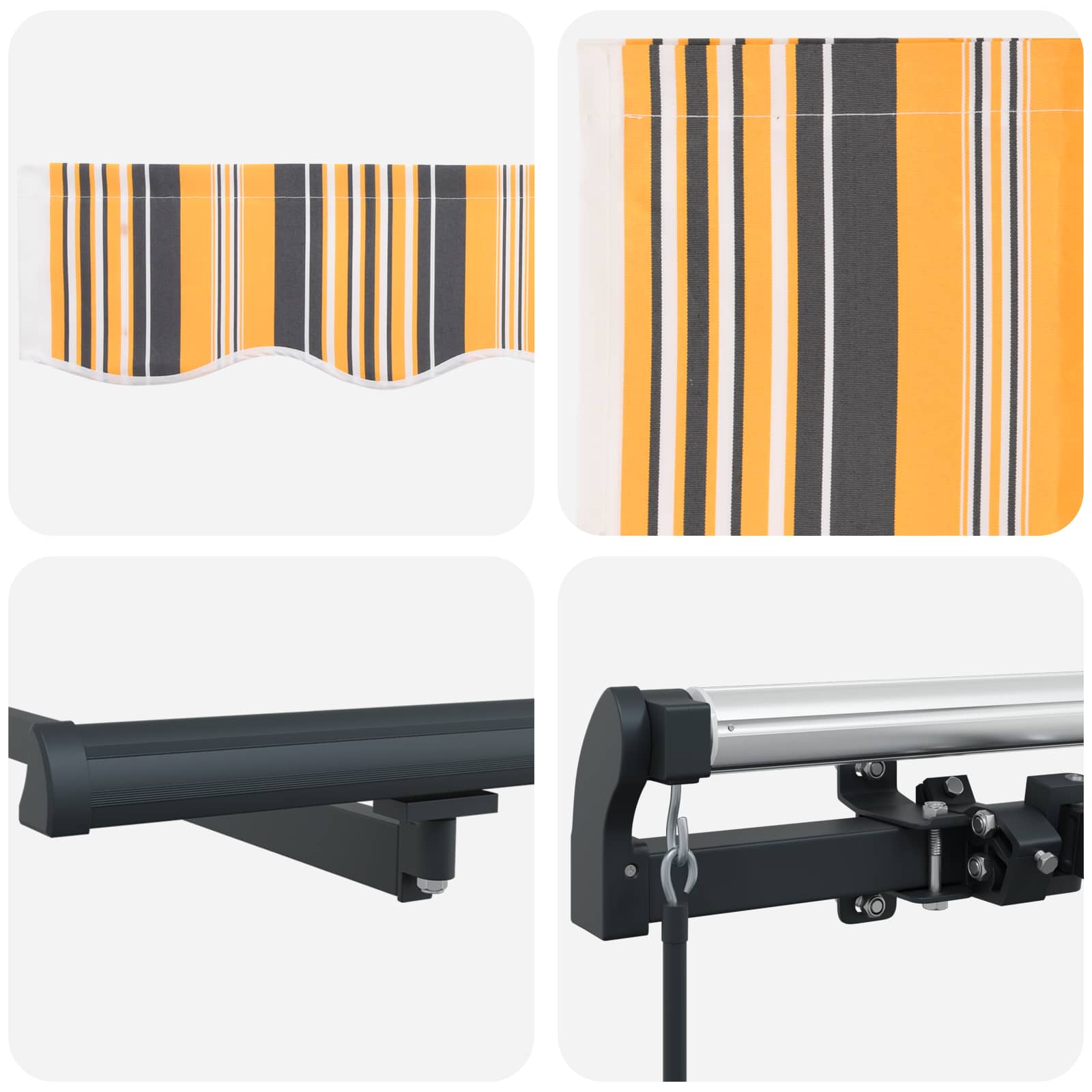 Einziehbare Markise Mehrfarbig 300 x 250 cm Polyester und Stahl