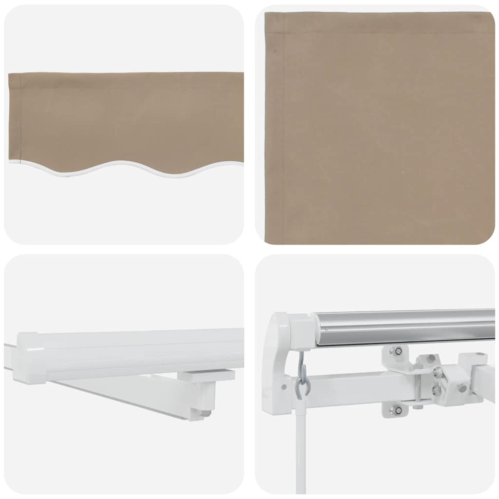 Einziehbare Markise Beige 300 x 250 cm Stoff und Stahl