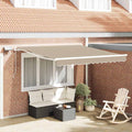 Einziehbare Markise Beige 300 x 250 cm Stoff und Stahl