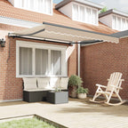 Einziehbare Markise Beige 300 x 250 cm Polyester und Stahl