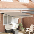 Einziehbare Markise Beige 300 x 250 cm Stoff und Aluminium