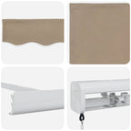 Einziehbare Markise Beige 300 x 250 cm Stoff und Metall