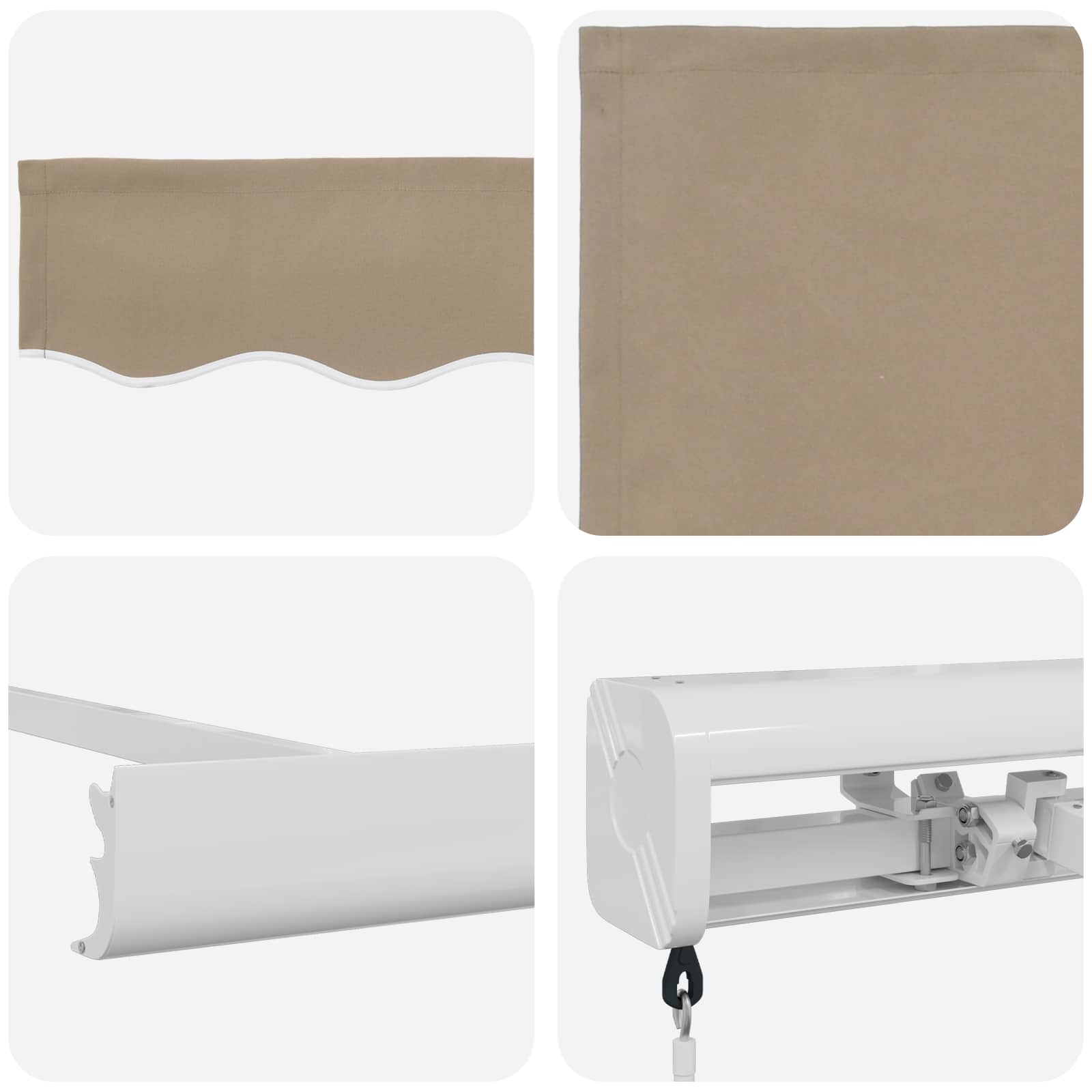 Einziehbare Markise Beige 300 x 250 cm Stoff und Metall