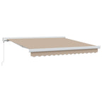 Einziehbare Markise Beige 300 x 250 cm Stoff und Metall