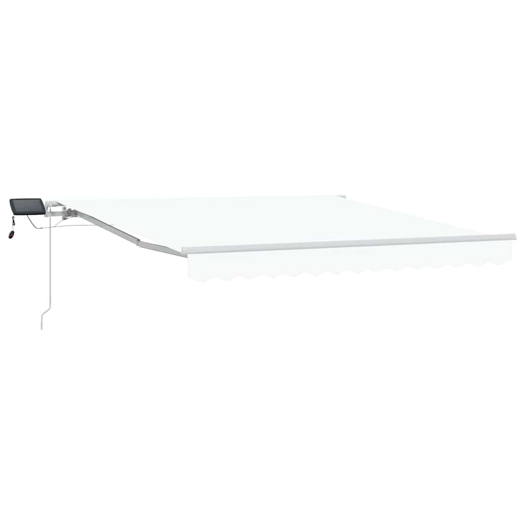 Einziehbare Markise Weiß 300 x 250 cm Stoff und Stahl