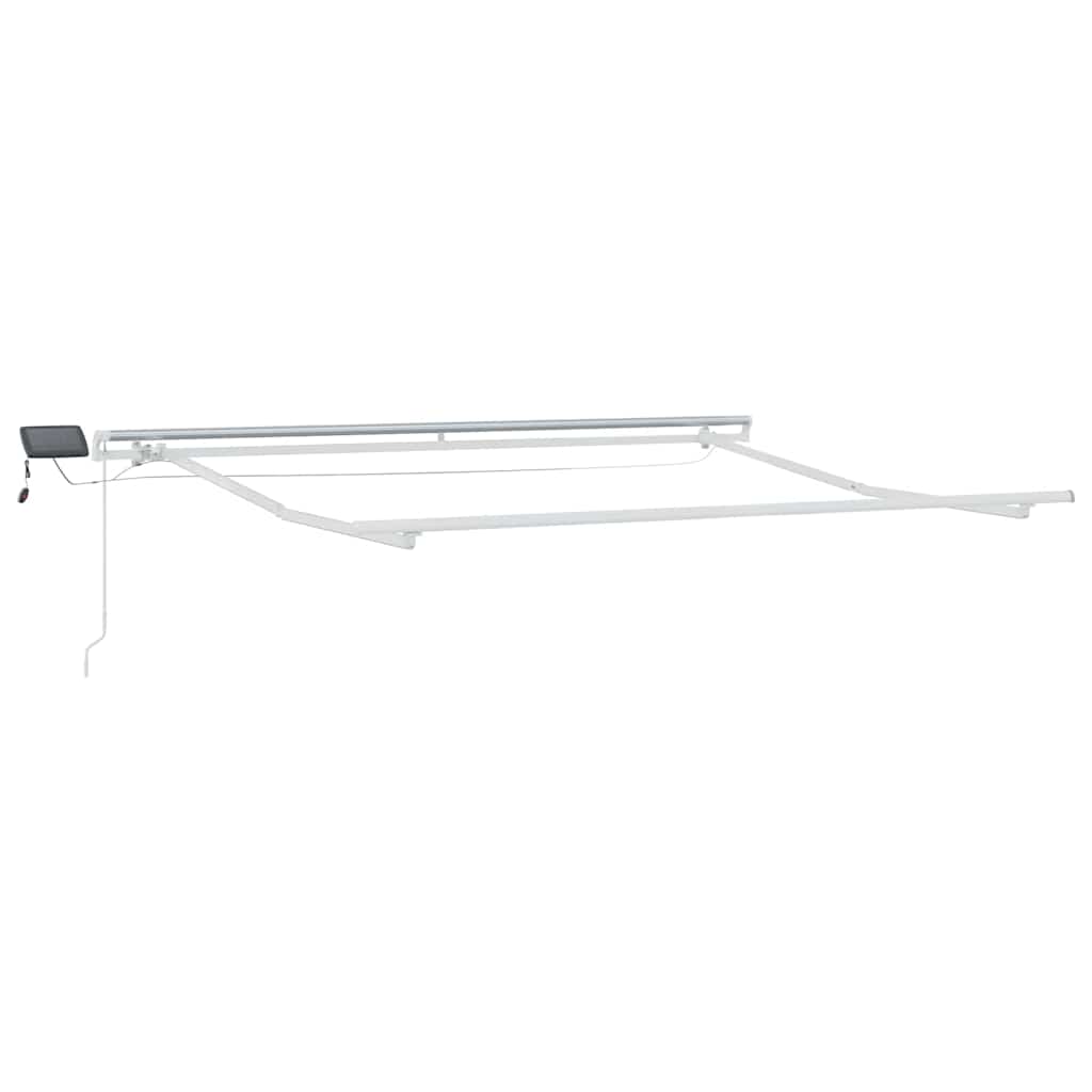 Einziehbare Markise Weiß 300 x 250 cm Stoff und Stahl