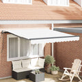 Einziehbare Markise Weiß 300 x 250 cm Stoff und Aluminium
