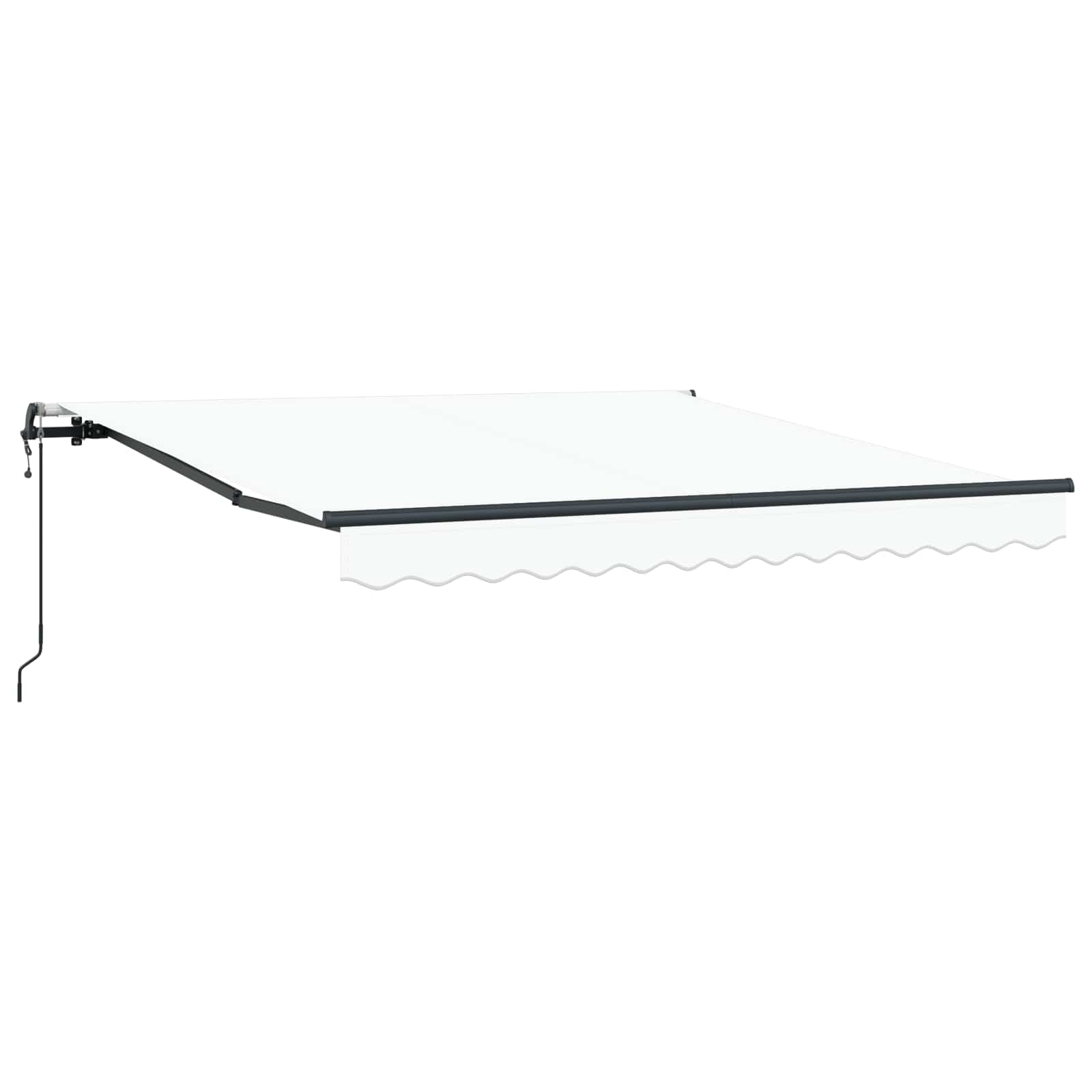 Einziehbare Markise Weiß 300 x 250 cm Stoff und Aluminium