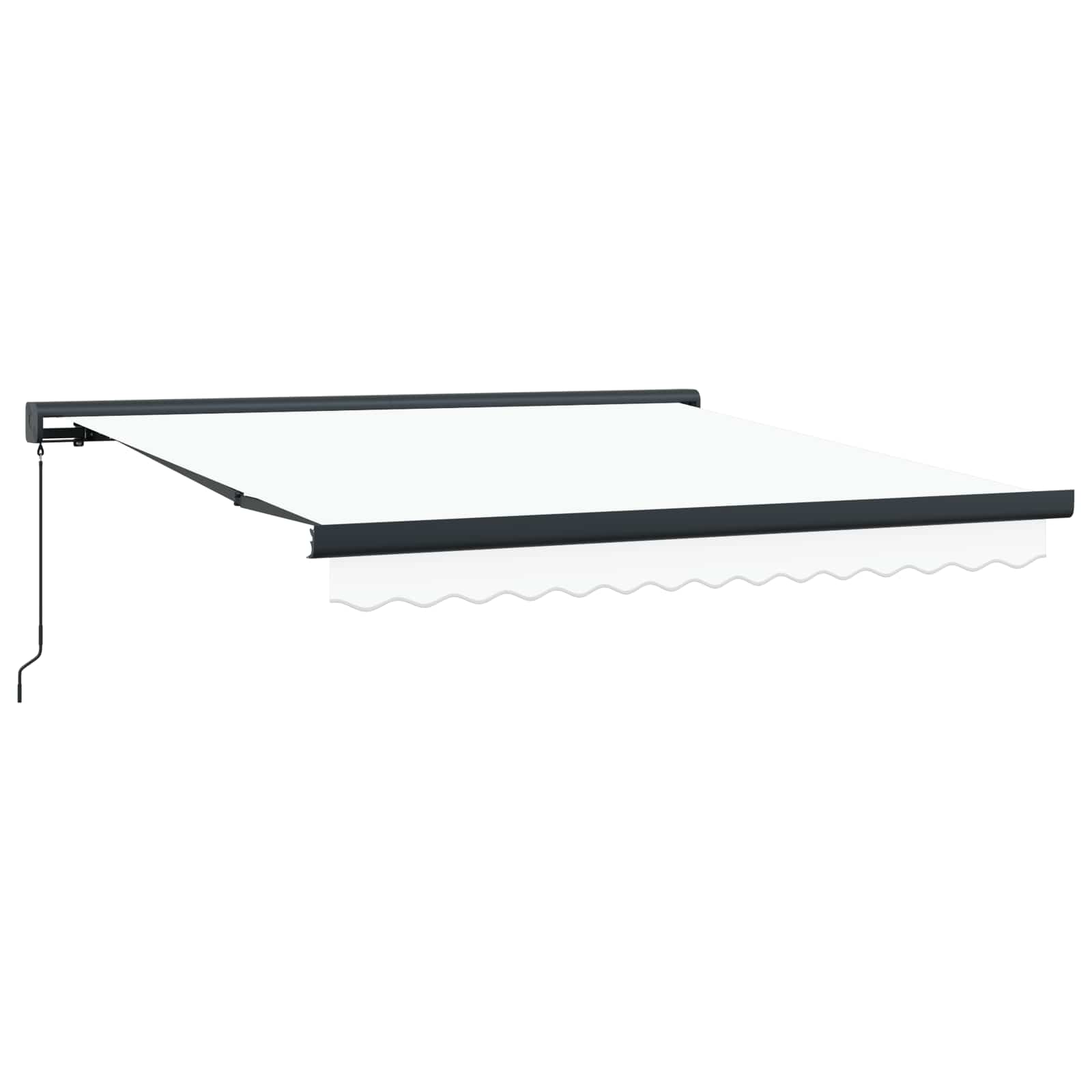 Einziehbare Markise Weiß 300 x 250 cm Stoff und Metall