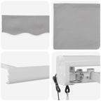 Markise Hellgrau 300 x 250 x 165 cm Polyester und Aluminium