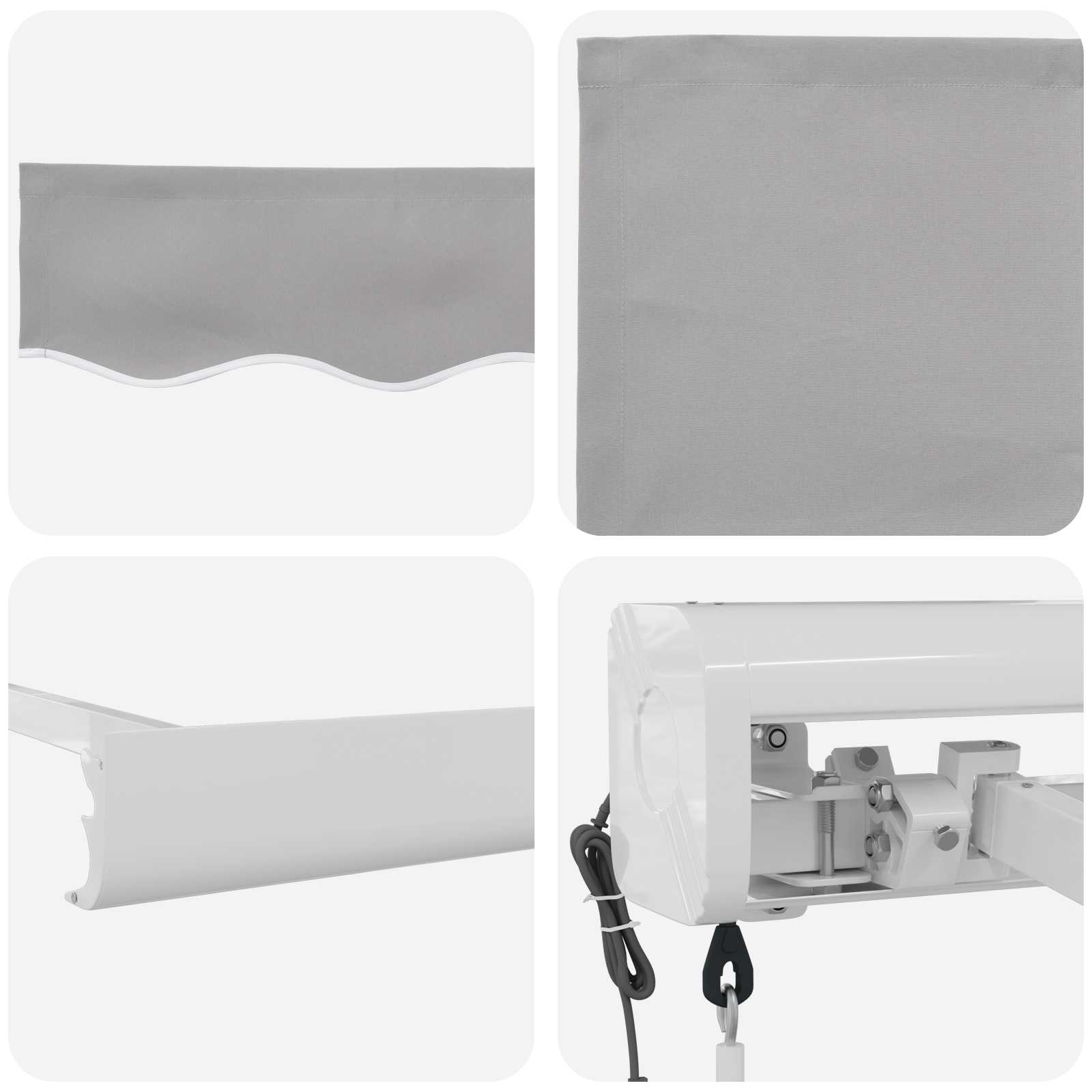 Markise Hellgrau 300 x 250 x 165 cm Polyester und Aluminium