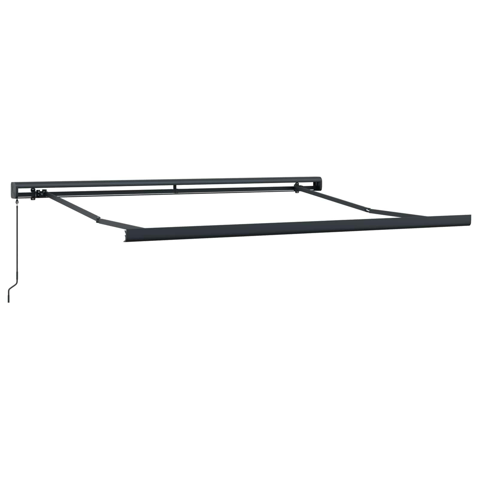 Einziehbare Markise Hellgrau 300 x 250 cm Stoff und Metall