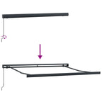 Einziehbare Markise Hellgrau 300 x 250 cm Stoff und Metall