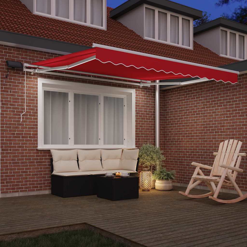 Einziehbare Markise Rot 300 x 250 cm Stoff und Stahl