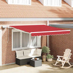 Einziehbare Markise Rot 300 x 250 cm Stoff und Stahl