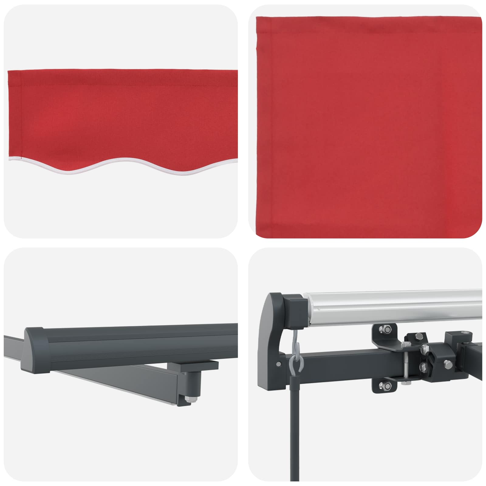 Einziehbare Markise Rot 300 x 250 cm Stoff