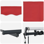 Einziehbare Markise Rot 300 x 250 cm Stoff und Aluminium