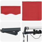 Markisenstoff Rot 300 x 250 cm Polyester