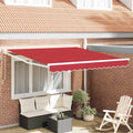 Einziehbare Markise Rot 300 x 250 cm Polyester und Aluminium