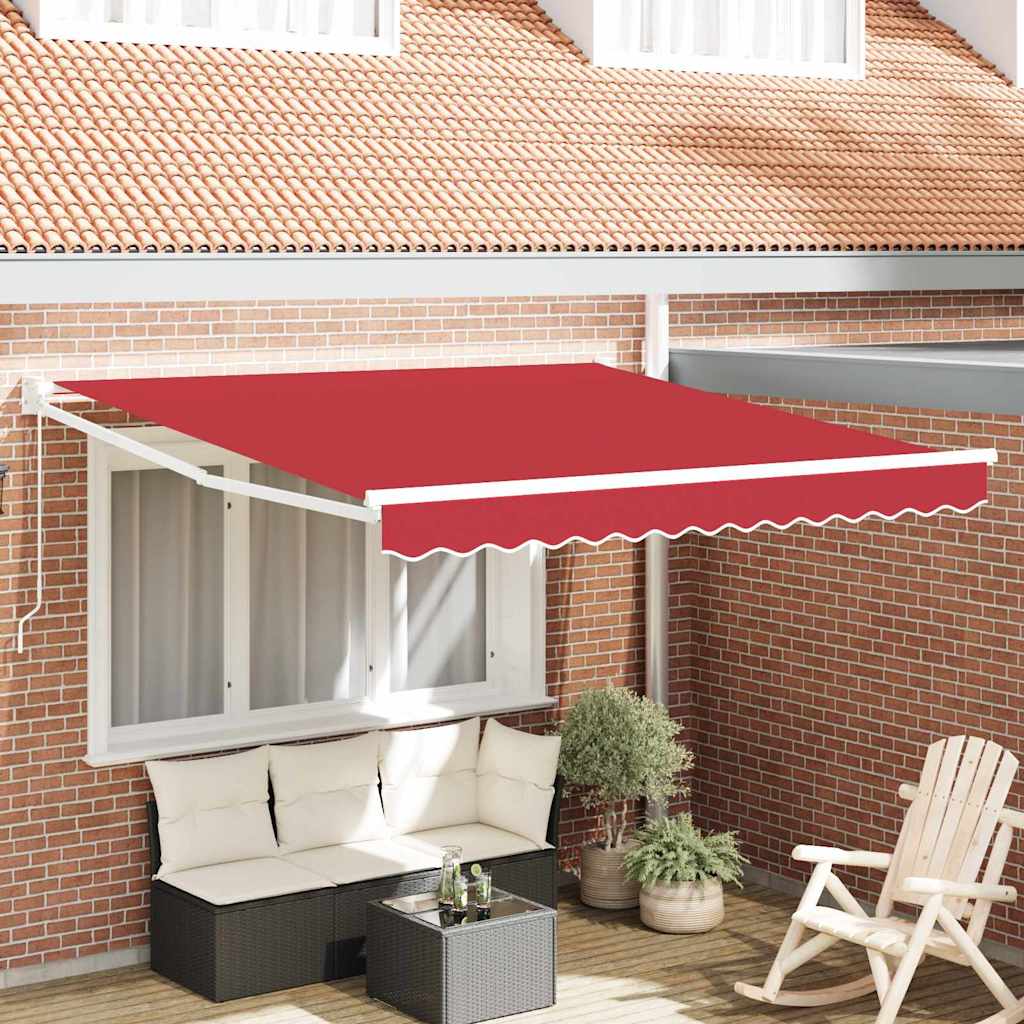 Einziehbare Markise Rot 300 x 250 cm Polyester und Aluminium