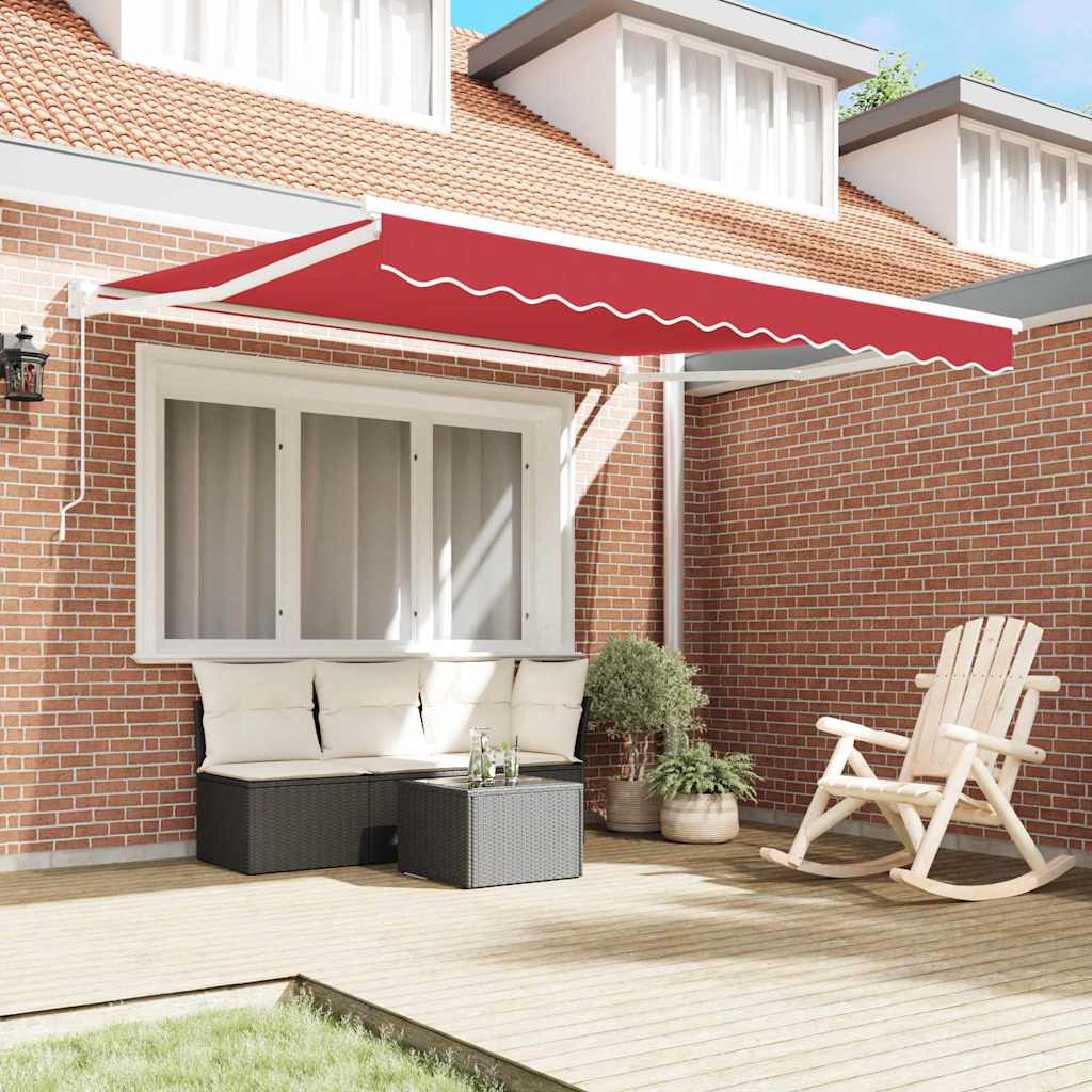 Einziehbare Markise Rot 300 x 250 cm Polyester und Aluminium