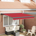 Markise Rot 300 x 250 x 165 cm Polyester und Aluminium