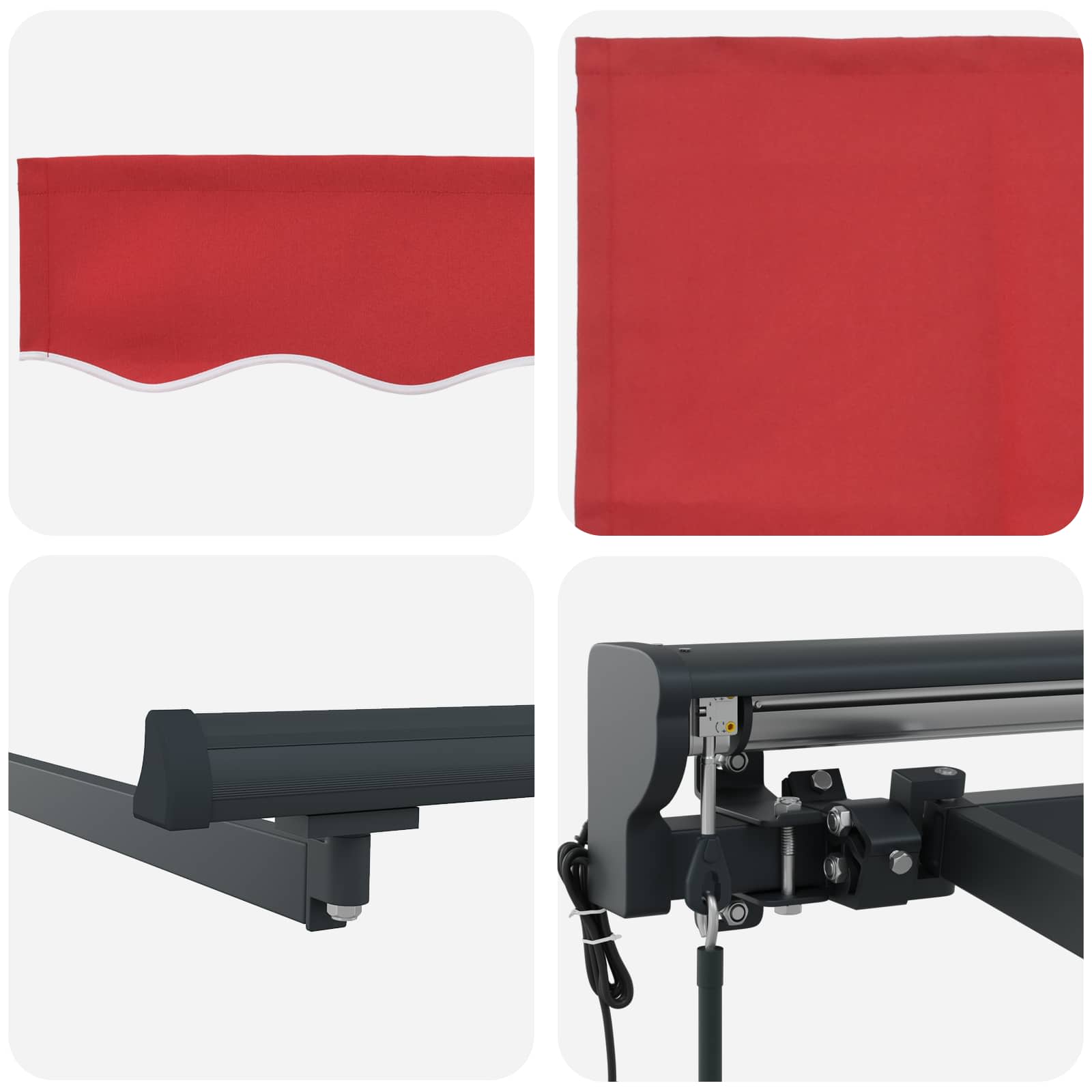 Markisenrahmen Rot 300 x 250 cm Polyester mit PU-Beschichtung