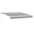 Einziehbare Markise Grün und Weiß 300 x 250 cm Stoff und Metall