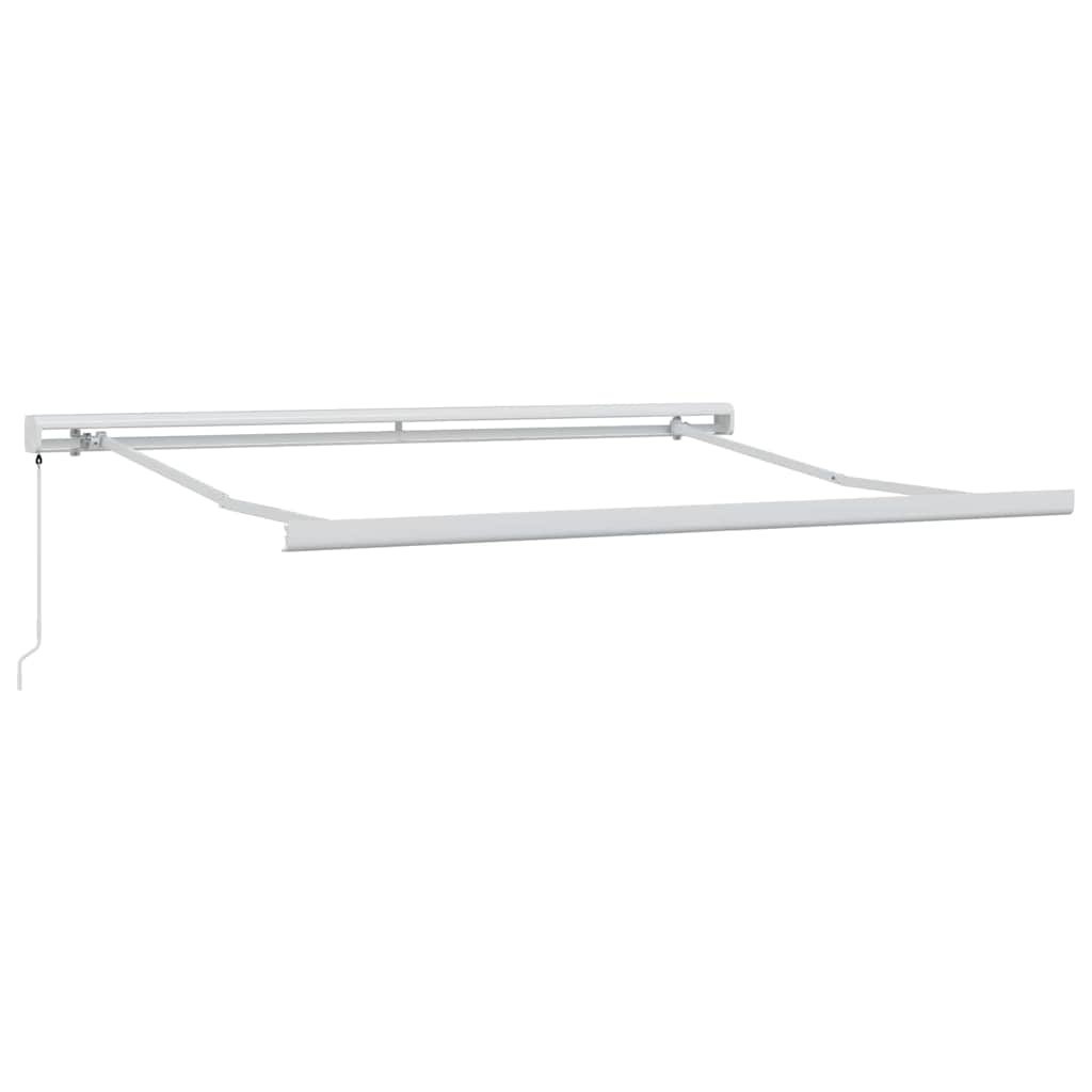 Einziehbare Markise Grün und Weiß 300 x 250 cm Stoff und Metall