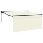 Einziehbare Markise Creme 350 x 250 cm Polyester und Aluminium