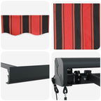 Einziehbare Markise Rot und Schwarz 350 x 250 cm Stoff