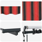 Einziehbare Markise Rot und Schwarz 350 x 250 cm