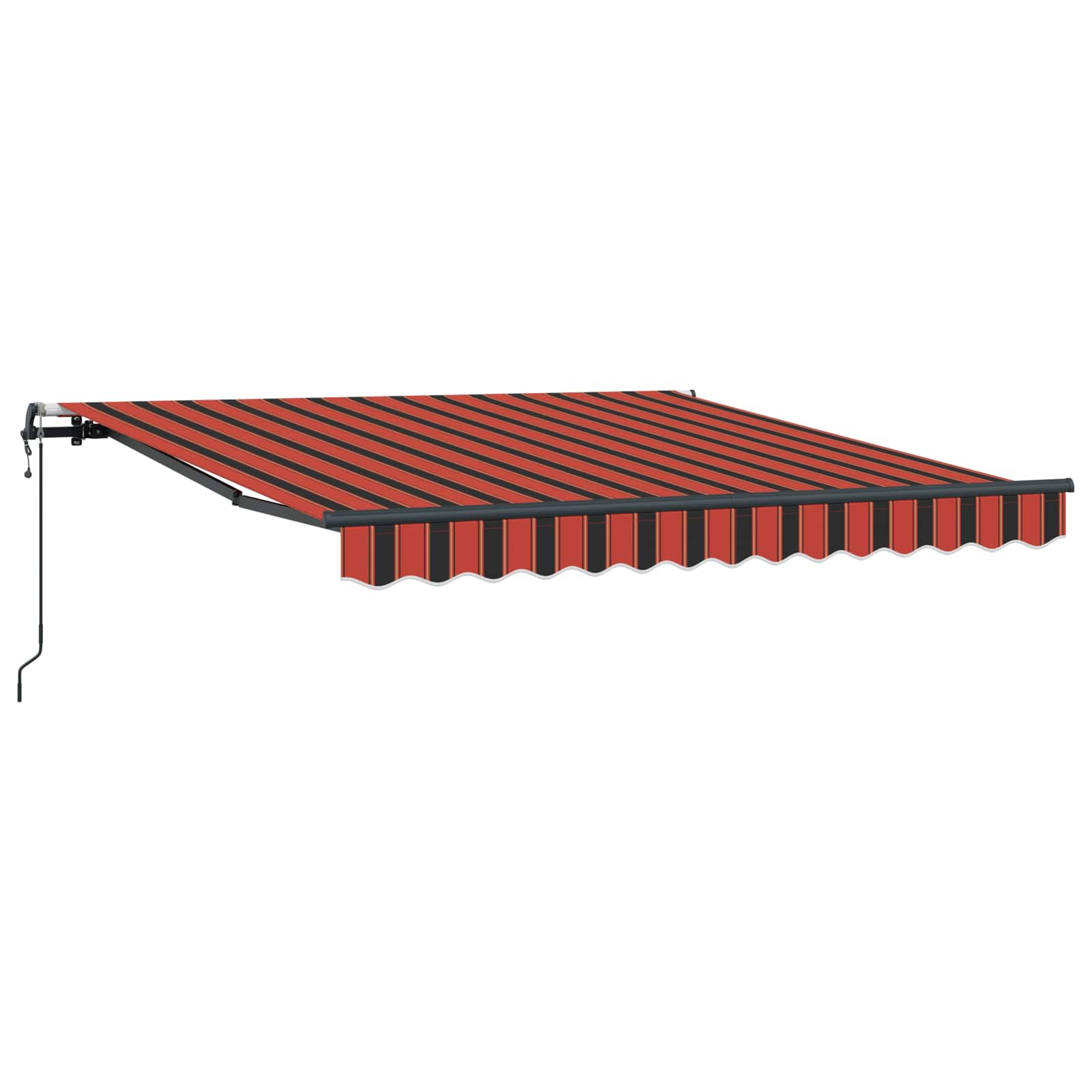 Einziehbare Markise Rot und Schwarz 350 x 250 cm