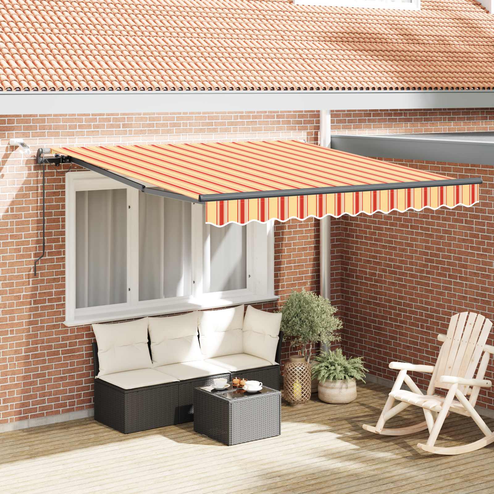 Markisenstoff Gelb und Orange 350 x 250 cm Polyester