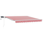 Einziehbare Markise Rot und Weiß 350 x 250 cm Stoff und Stahl