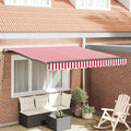 Einziehbare Markise Rot und Weiß 350 x 250 cm