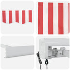 Markise Rot und Weiß 350 x 250 x 165 cm Polyester und Aluminium
