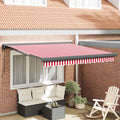 Markise Rot und Weiß 350 x 250 x 165 cm Polyester und Aluminium