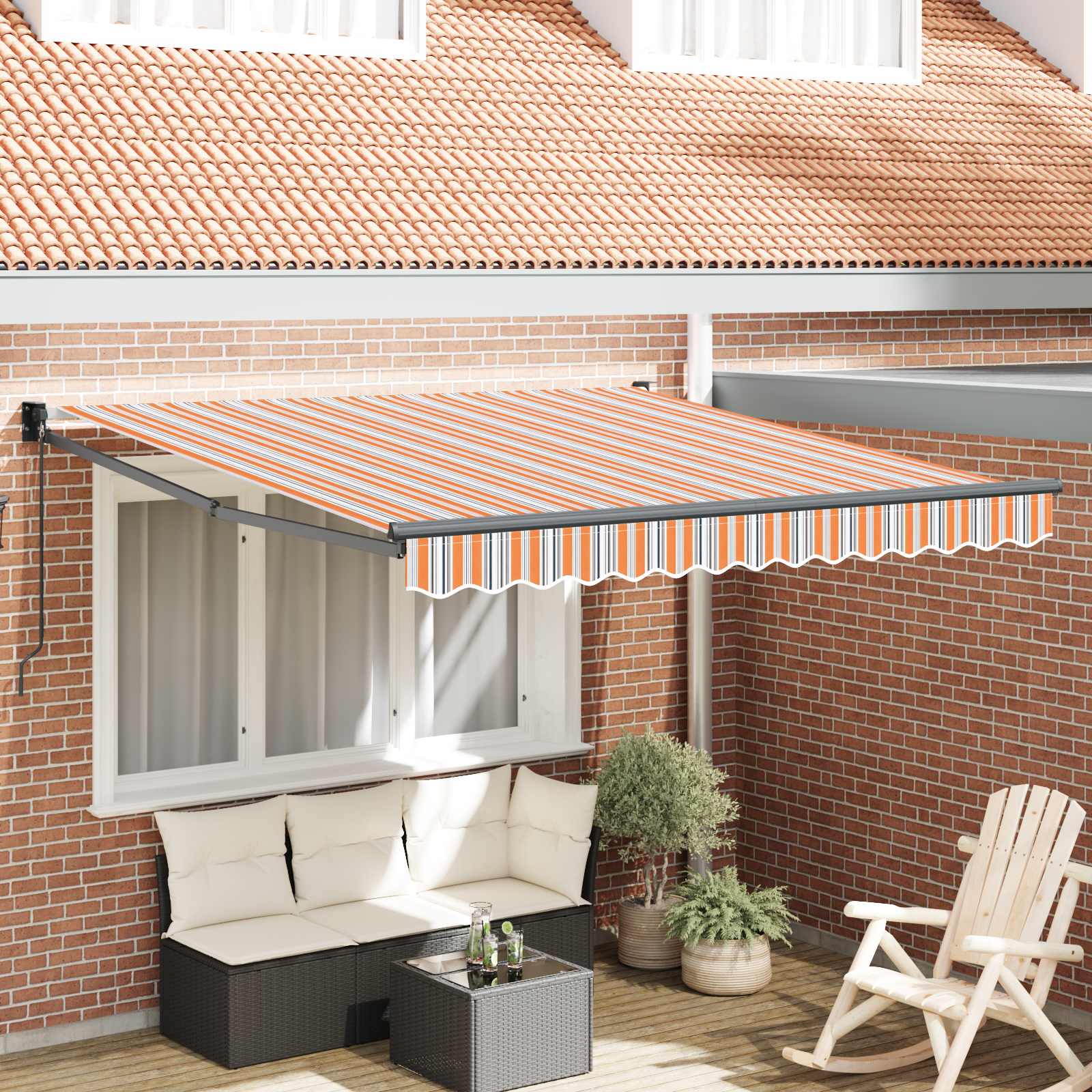 Einziehbare Markise Mehrfarbig 350 x 250 cm