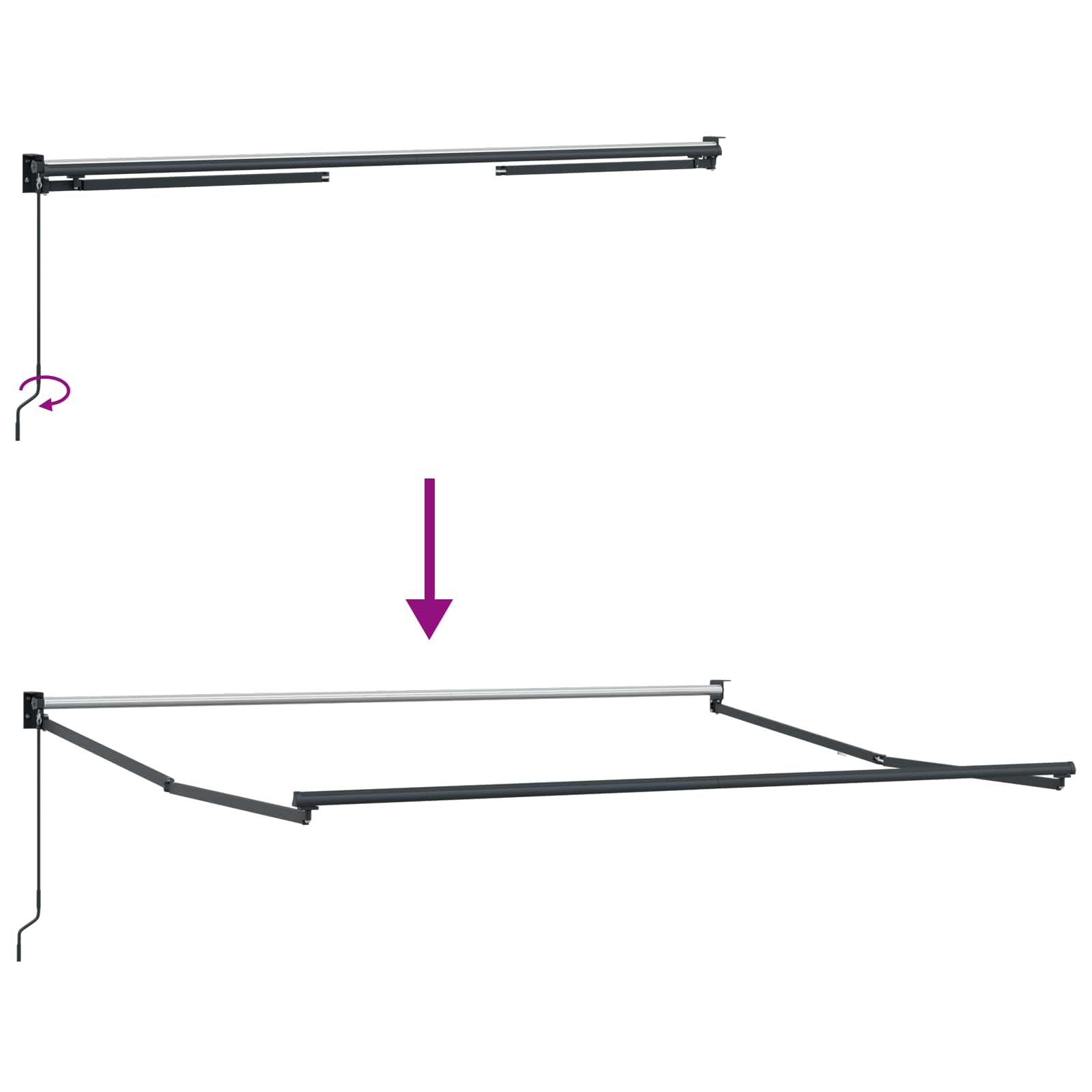 Einziehbare Markise Mehrfarbig 350 x 250 cm