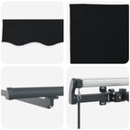 Einziehbare Markise Schwarz 350 x 250 cm Stoff