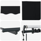 Einziehbare Markise Schwarz 350 x 250 cm Stoff und Aluminium