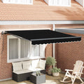 Einziehbare Markise Schwarz 350 x 250 cm Stoff und Aluminium