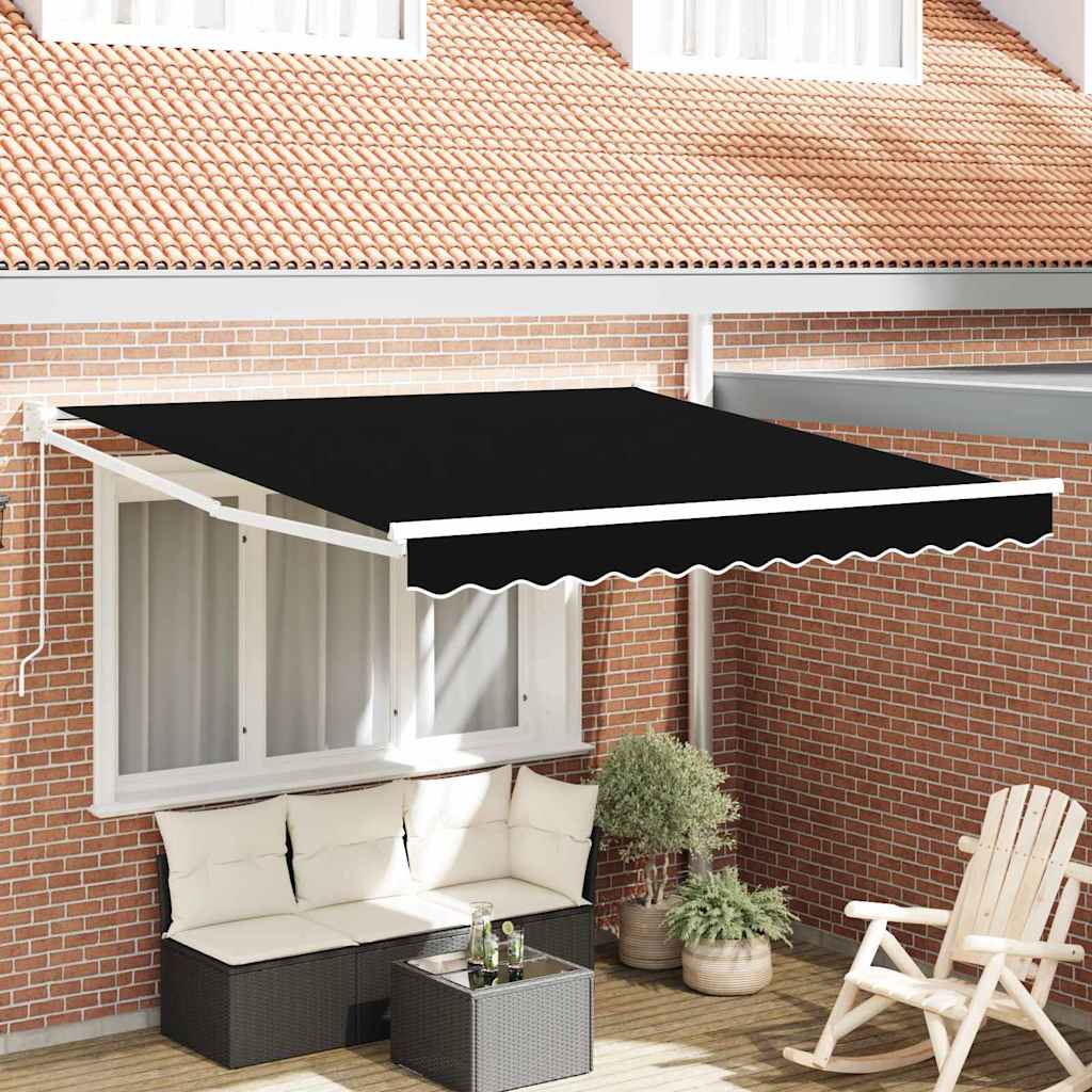 Einziehbare Markise Schwarz 350 x 250 cm