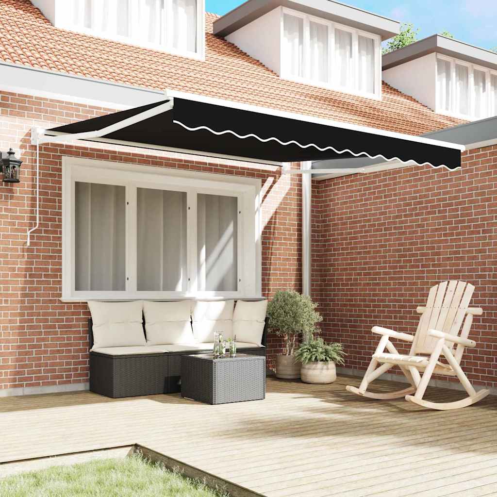 Einziehbare Markise Schwarz 350 x 250 cm